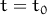 t = t0 